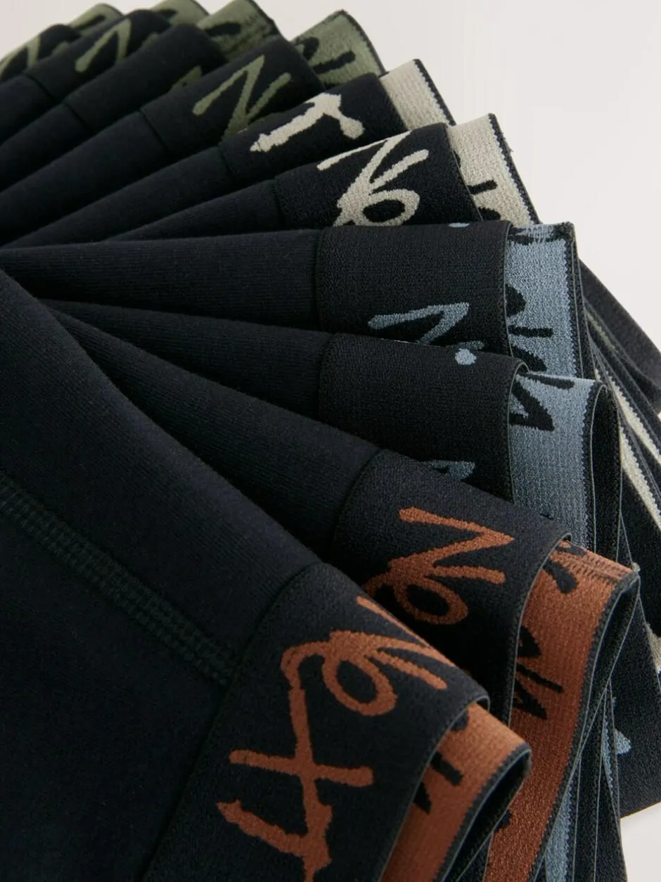 Next Black with Grafitti Waistband Trunks 10 Pack (1.5-16yrs) Clearance