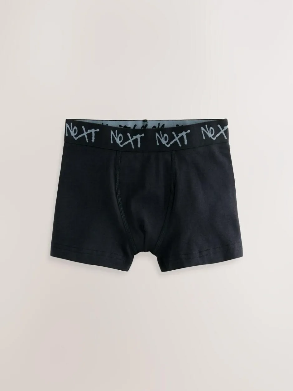 Next Black with Grafitti Waistband Trunks 10 Pack (1.5-16yrs) Clearance