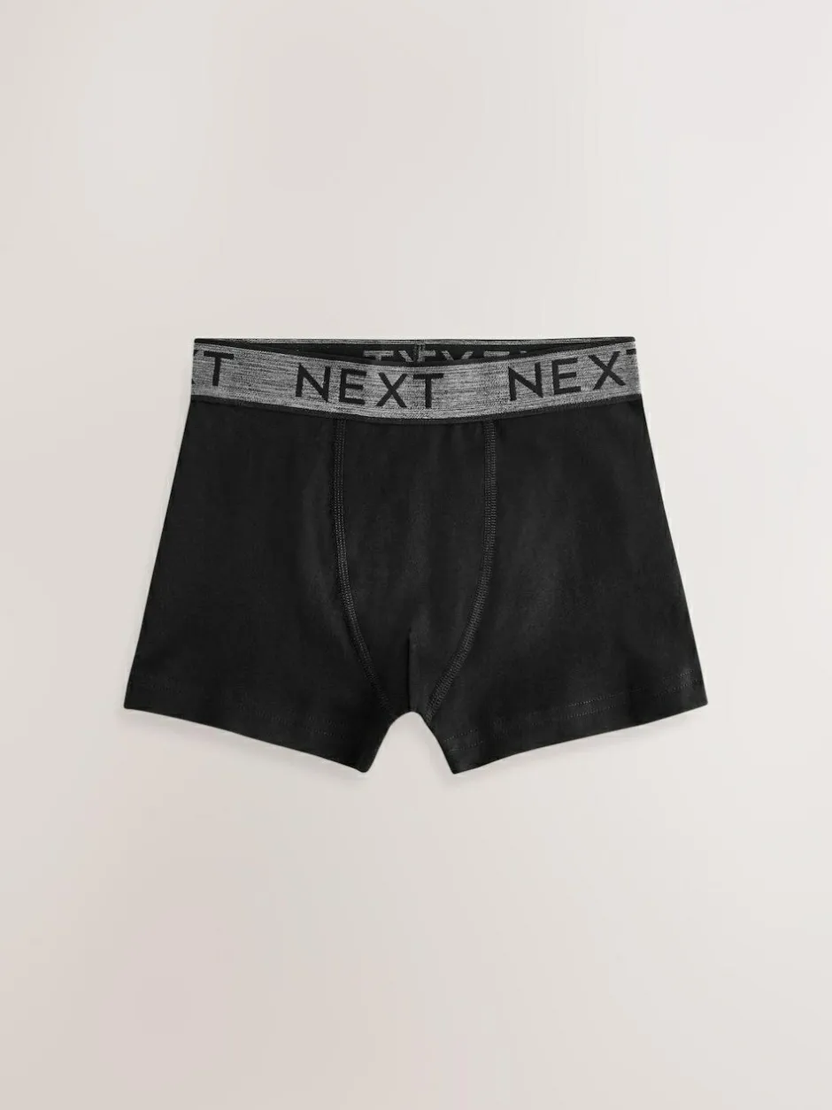 Next Black with Grey Waistband Trunks 10 Pack (1.5-16yrs) Clearance