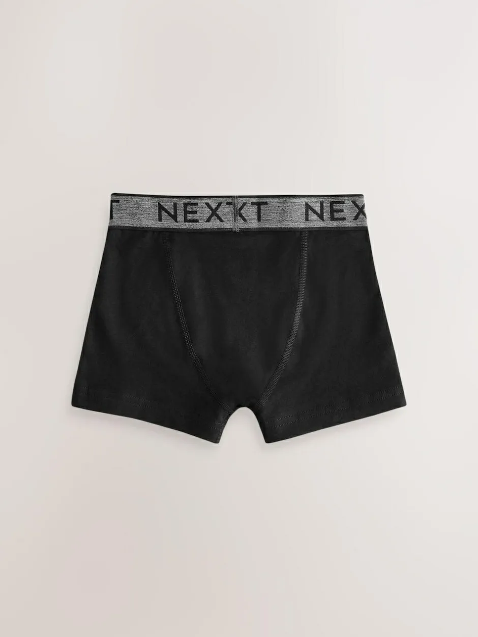 Next Black with Grey Waistband Trunks 10 Pack (1.5-16yrs) Clearance