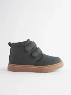 Next Wide Fit (G) Warm Lined Touch Fastening Boots Black with Gum Sole Sale