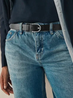 Next Black with Silver Regular Leather Belt Outlet