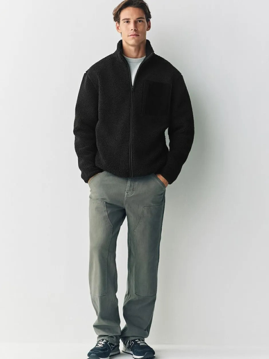 Next Zip Through Funnel Borg Fleece Black Online