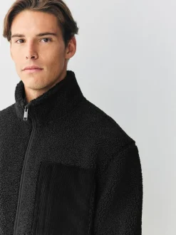 Next Zip Through Funnel Borg Fleece Black Online