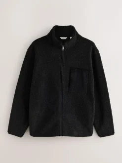 Next Zip Through Funnel Borg Fleece Black Online