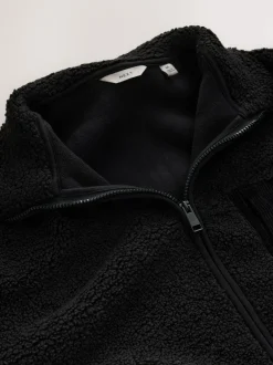 Next Zip Through Funnel Borg Fleece Black Online