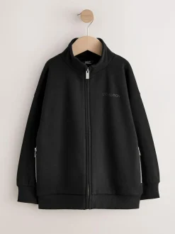 Next Zip Through Funnel Neck Sweater (3-16yrs) Black Outlet