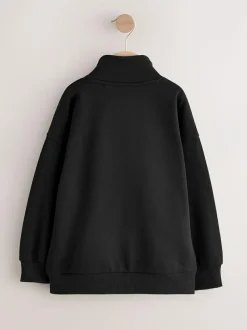 Next Zip Through Funnel Neck Sweater (3-16yrs) Black Outlet