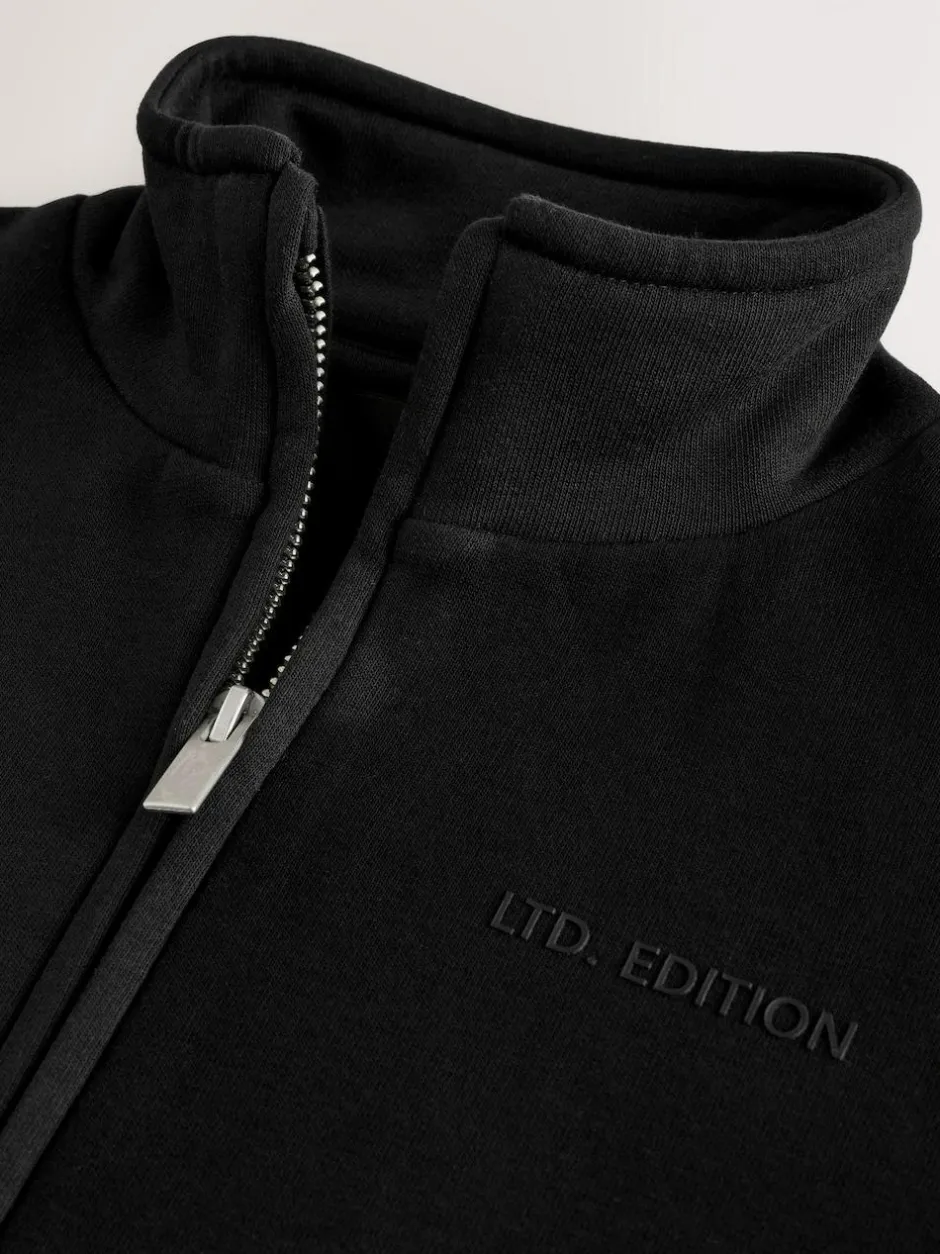 Next Zip Through Funnel Neck Sweater (3-16yrs) Black Outlet