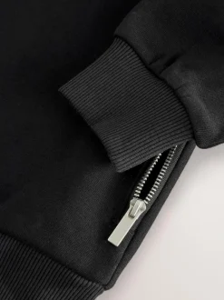 Next Zip Through Funnel Neck Sweater (3-16yrs) Black Outlet