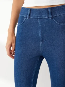 Next Full Length Jersey Denim Leggings 2 Pack Black/Blue Sale