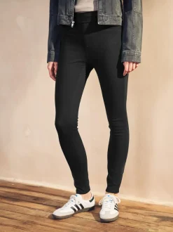 Next Full Length Jersey Denim Leggings 2 Pack Black/Blue Sale