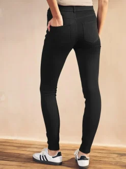 Next Full Length Jersey Denim Leggings 2 Pack Black/Blue Sale