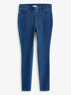Next Full Length Jersey Denim Leggings 2 Pack Black/Blue Sale