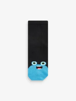 Next Cotton Rich Socks 10 Pack Black/Bright Monsters Best