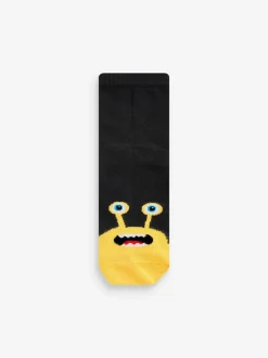 Next Cotton Rich Socks 10 Pack Black/Bright Monsters Best