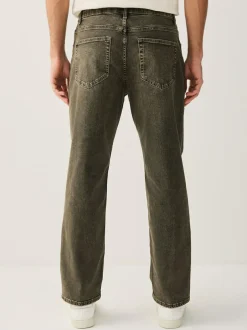 Next Black/Brown Single Straight Fit Classic Stretch Jeans Clearance