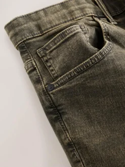 Next Black/Brown Single Straight Fit Classic Stretch Jeans Clearance