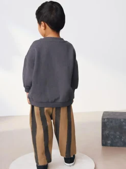 Next Black/Brown Single Sweatshirt And Stripe Joggers Set (3mths-7yrs) Sale