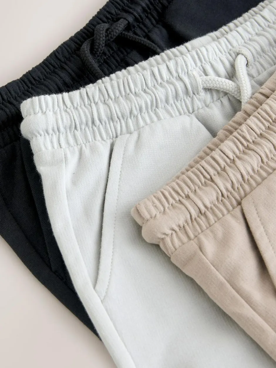 Next Jersey Shorts 3 Pack (3mths-7yrs) Black/Cement/ Grey Sale