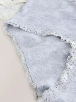Next Midi Cotton Lace Knickers 4 Pack Black/Cream Discount