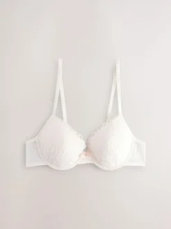 Next Black/Cream Pad Plunge Embroidered Bras 2 Pack Outlet