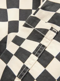 Next Dungarees (3mths-7yrs) Black/Ecru Checkerboard Best