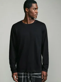 Next Black/Grey Check Long Sleeve 100% Cotton Pyjamas Set Hot