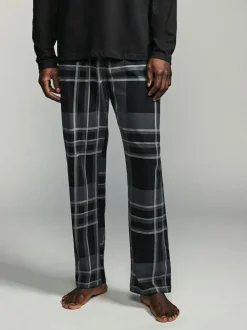 Next Black/Grey Check Long Sleeve 100% Cotton Pyjamas Set Hot