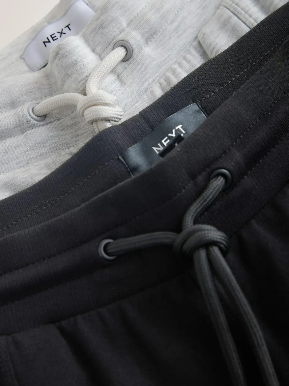 Next Black/Grey Jersey Wide Leg Joggers 2 Pack New