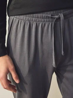 Next Black/Grey Long Sleeve Cuffed 100% Cotton Pyjamas Outlet