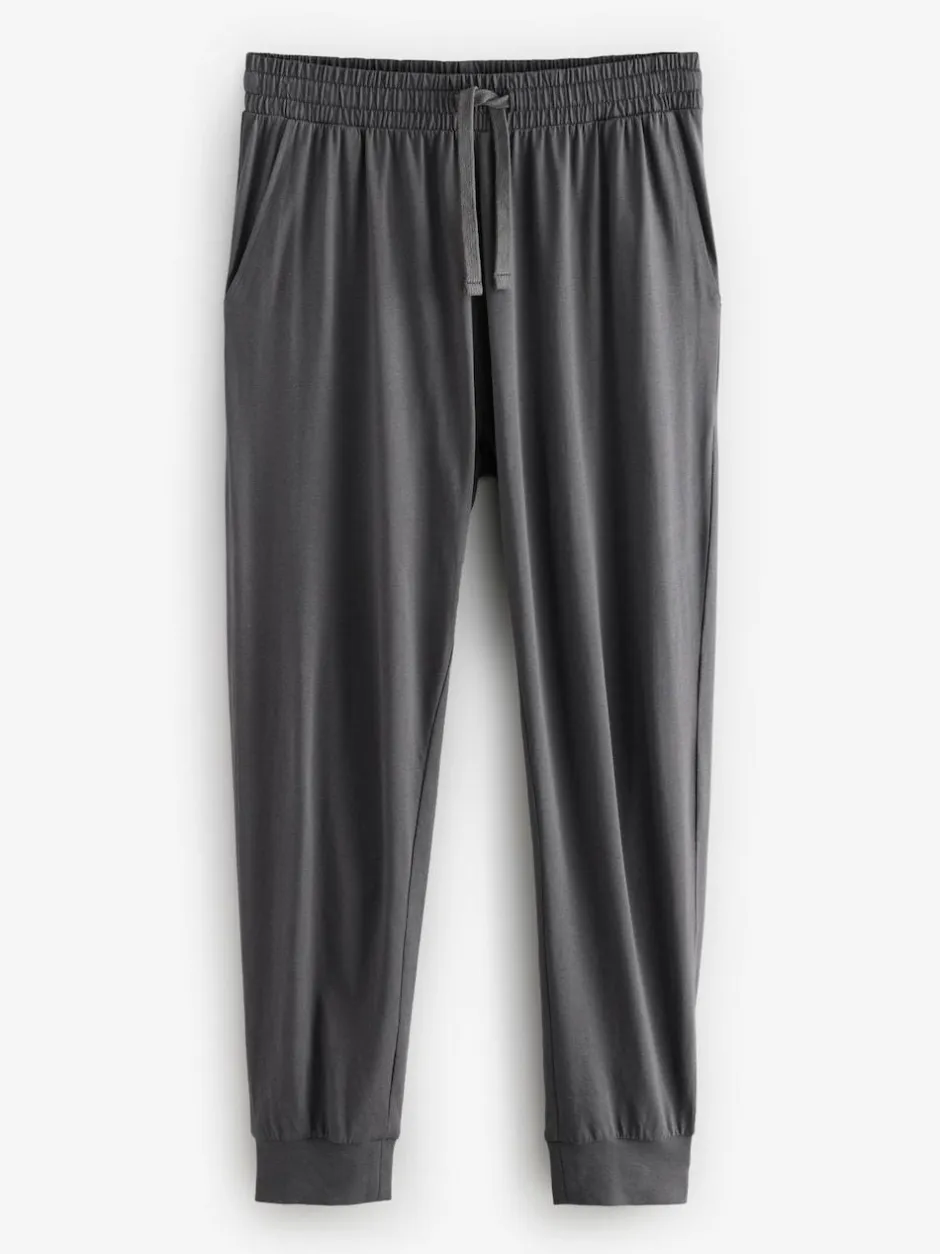 Next Black/Grey Long Sleeve Cuffed 100% Cotton Pyjamas Outlet