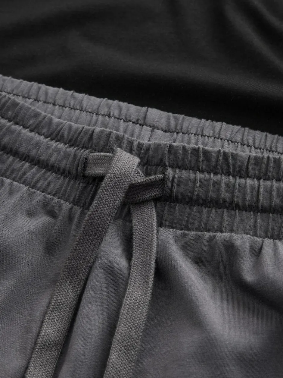 Next Black/Grey Long Sleeve Cuffed 100% Cotton Pyjamas Outlet
