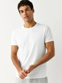 Next Slim Fit 100% Cotton Layering T-Shirts 5 Pack Black/Grey Marl/White/Navy New