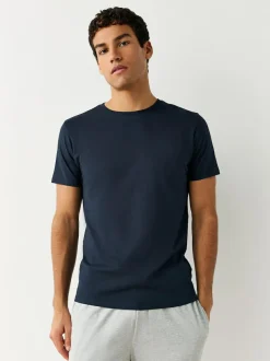 Next Slim Fit 100% Cotton Layering T-Shirts 5 Pack Black/Grey Marl/White/Navy New