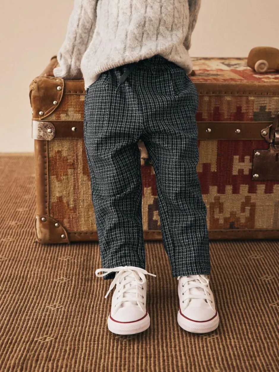 Next Pull On Smart Trousers (3mths-7yrs) Black/Grey Clearance