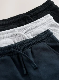 Next Jersey Shorts 3 Pack (3mths-7yrs) Black/Grey/Navy Blue Discount
