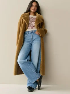 Next Wide Leg Jeans 2 Pack Black/Mid Blue Sale