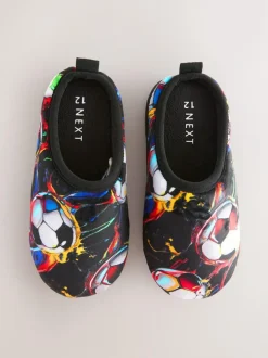 Next Black/Multi Football Slipper Mules