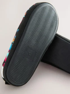 Next Black/Multi Football Slipper Mules