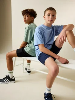 Next 2 Pack Shorts (3-16yrs) Black/Navy Outlet