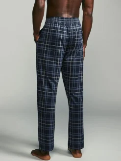 Next Black/Navy Blue Check Jersey 100% Cotton Pyjama Bottoms 2 Pack Online
