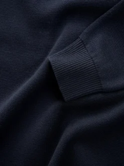 Next N.Premium 100% Cotton Regular Fit Premium Quarter Zip Jumpers 2 Pack Black/Navy Blue Best