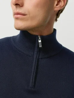 Next N.Premium 100% Cotton Regular Fit Premium Quarter Zip Jumpers 2 Pack Black/Navy Blue Best