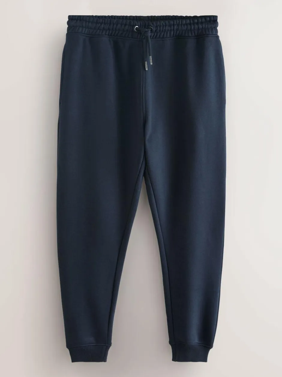 Next Slim Fit Cotton Rich Jersey Joggers 3 Pack Black/Navy Blue/Grey Online