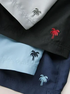 Next Essential Swim Shorts 4 Pack Black/Navy Blue/Light Blue/Grey Online