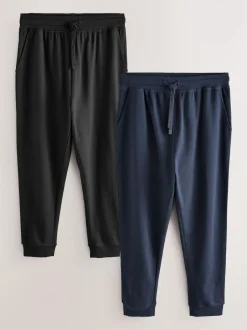 Next Cuffed Loopback Soft Touch 2 Pack Open Joggers Black/Navy Hot