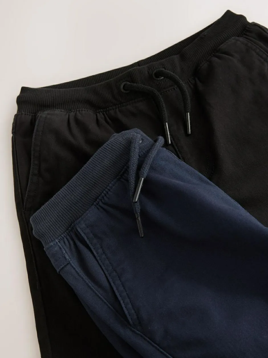 Next Black/Navy Rib Waist Pull-On Trousers 2 Pack (3-16yrs) Best