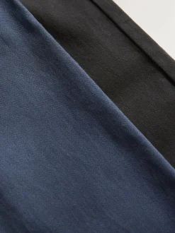 Next Black/Navy Rib Waist Pull-On Trousers 2 Pack (3-16yrs) Best