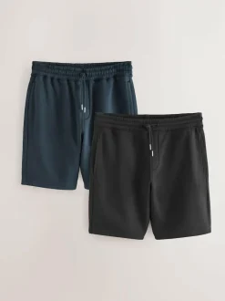 Next Soft Fabric Jersey Shorts 2 Pack Black/Navy Sale